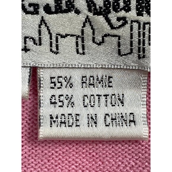 Vintage Jack B Quick Womens XL Pink Long Sleeve Sequin Gold Heart Top - Picture 9 of 10